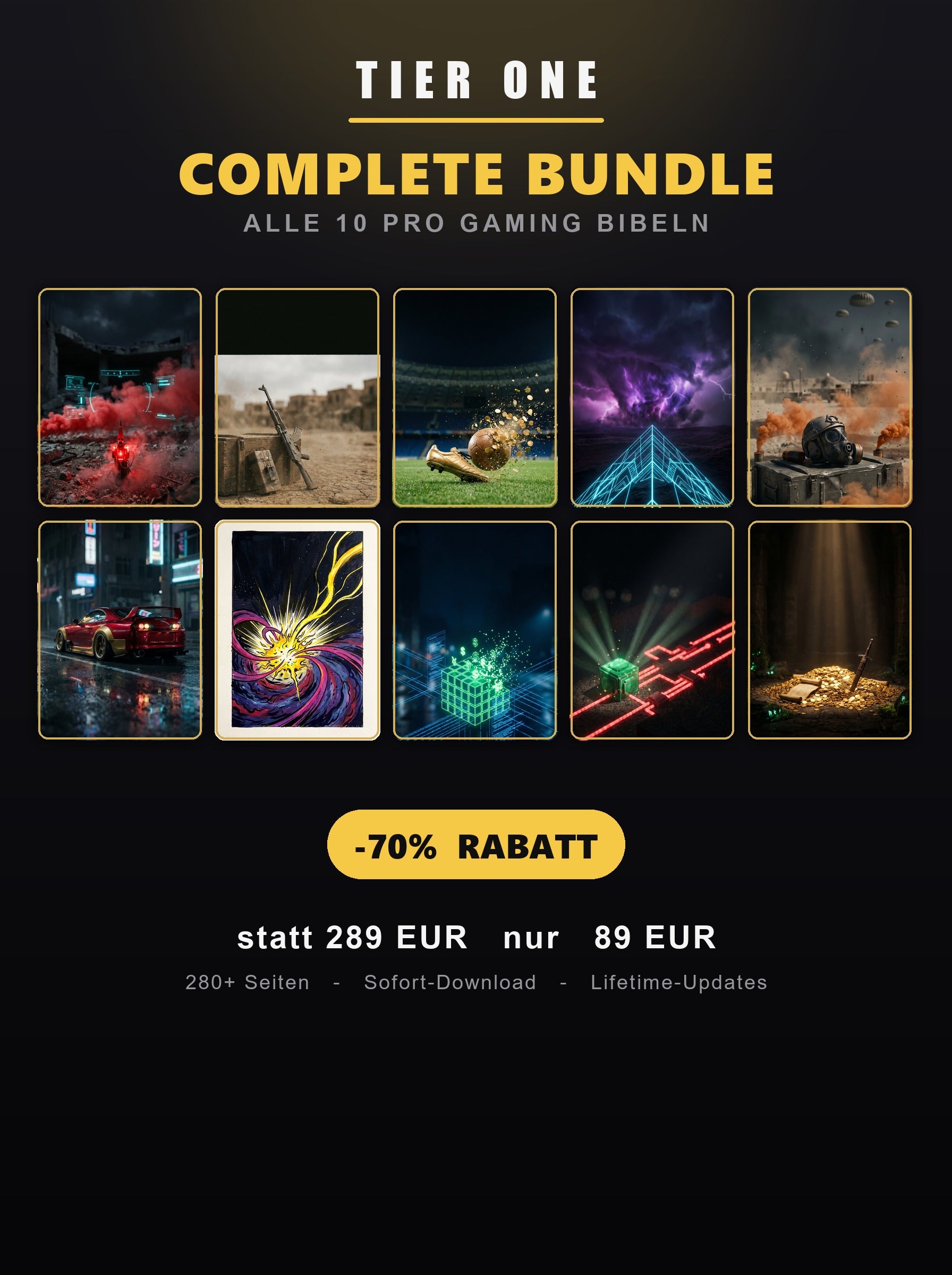 TIER ONE Complete Bundle - alle 10 Pro Gaming Bibeln, 89 Euro
